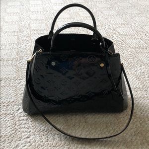 Louis Vuitton Montaigne Patent Leather Handbag